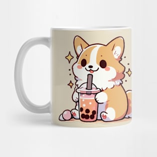 Cute corgi and delicious boba Mug